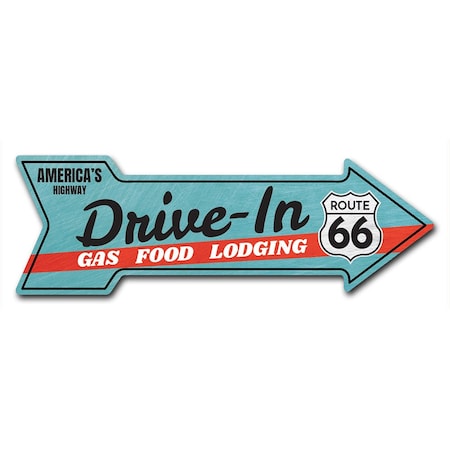 Drive In Route 66 Arrow Decal Funny Home Decor 36in Wide